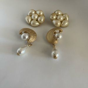 ⭐️💥Vintage clip earrings pearls design
